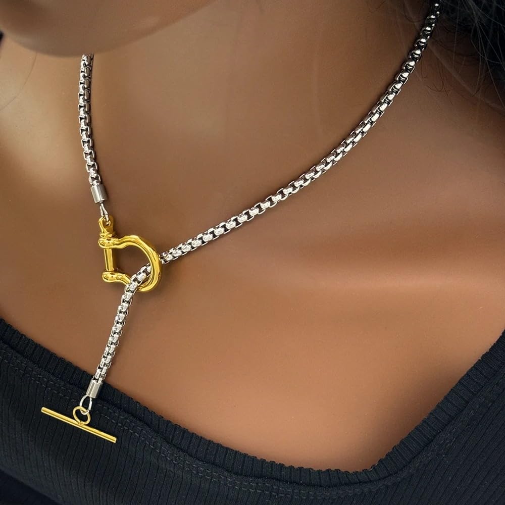 Silver Horseshoe Necklace - Lucky Horse Charm For Women and Men, Horseshoe Pendant for Teens and Adults