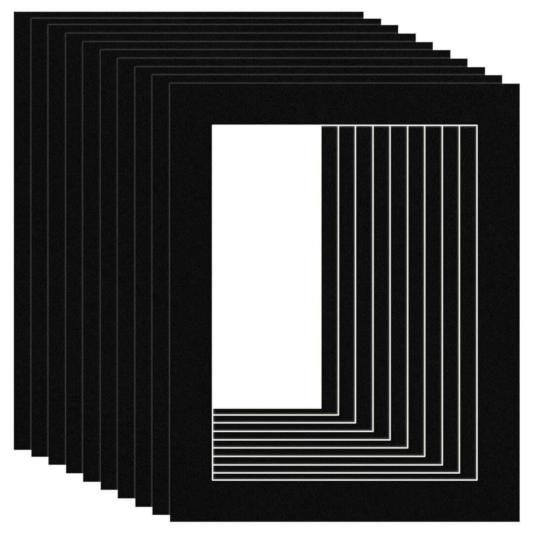 Procut Global 40x50cm Black Picture Mounts Board to Fit 40x30cm Aperture Size - Photo Mount Card Ideal for Prints, Artwork, Crafts & Certificates - Sizes & Colors Available - Pack of 10 โ image 1