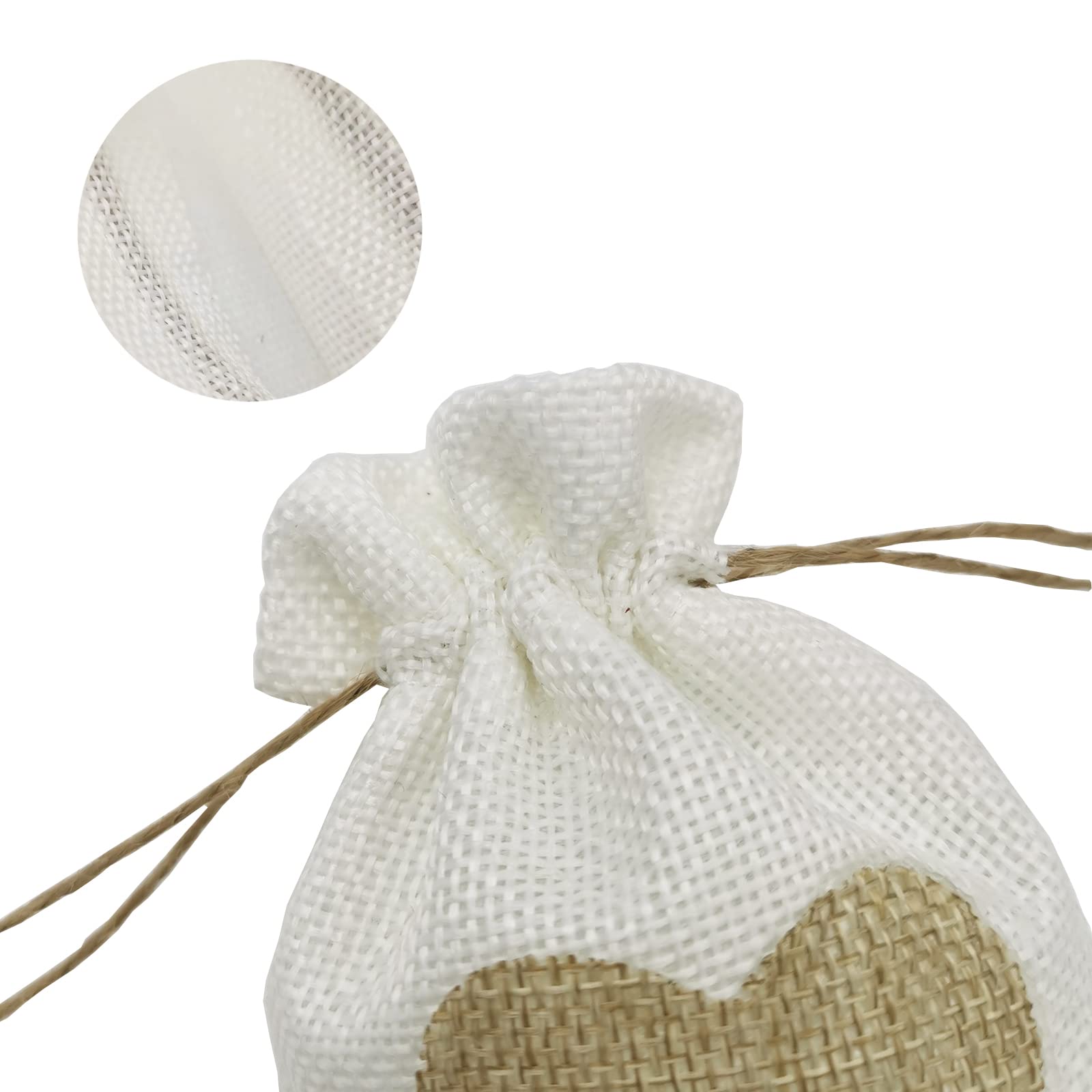 WedDecor 20 sacchetti in iuta con coulisse, 7 cm x 9 cm, riutilizzabili