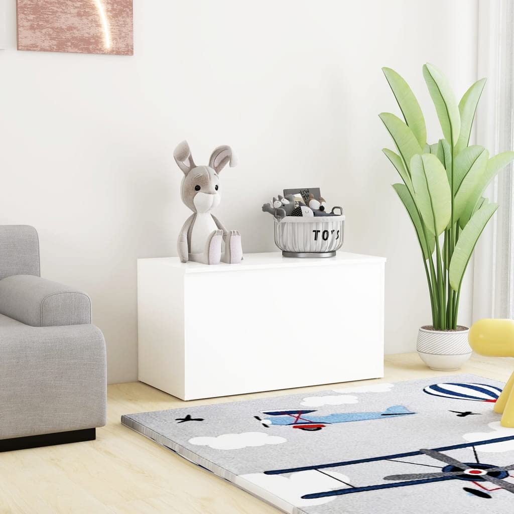 vidaXL Cassapanca Bianca 84x42x46 cm in Legno Ingegnerizzato