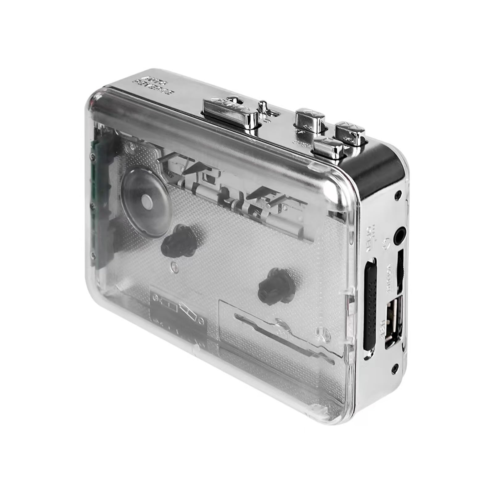 Goshyda Przenośny Odtwarzacz Kasetowy Stereofoniczny Dwukanałowy Konwerter MP3 Przezroczysta Konstrukcja USB 2.0 – Czysty Dźwięk, Konwerter Taśmy na MP3, Lekki i Kompaktowy