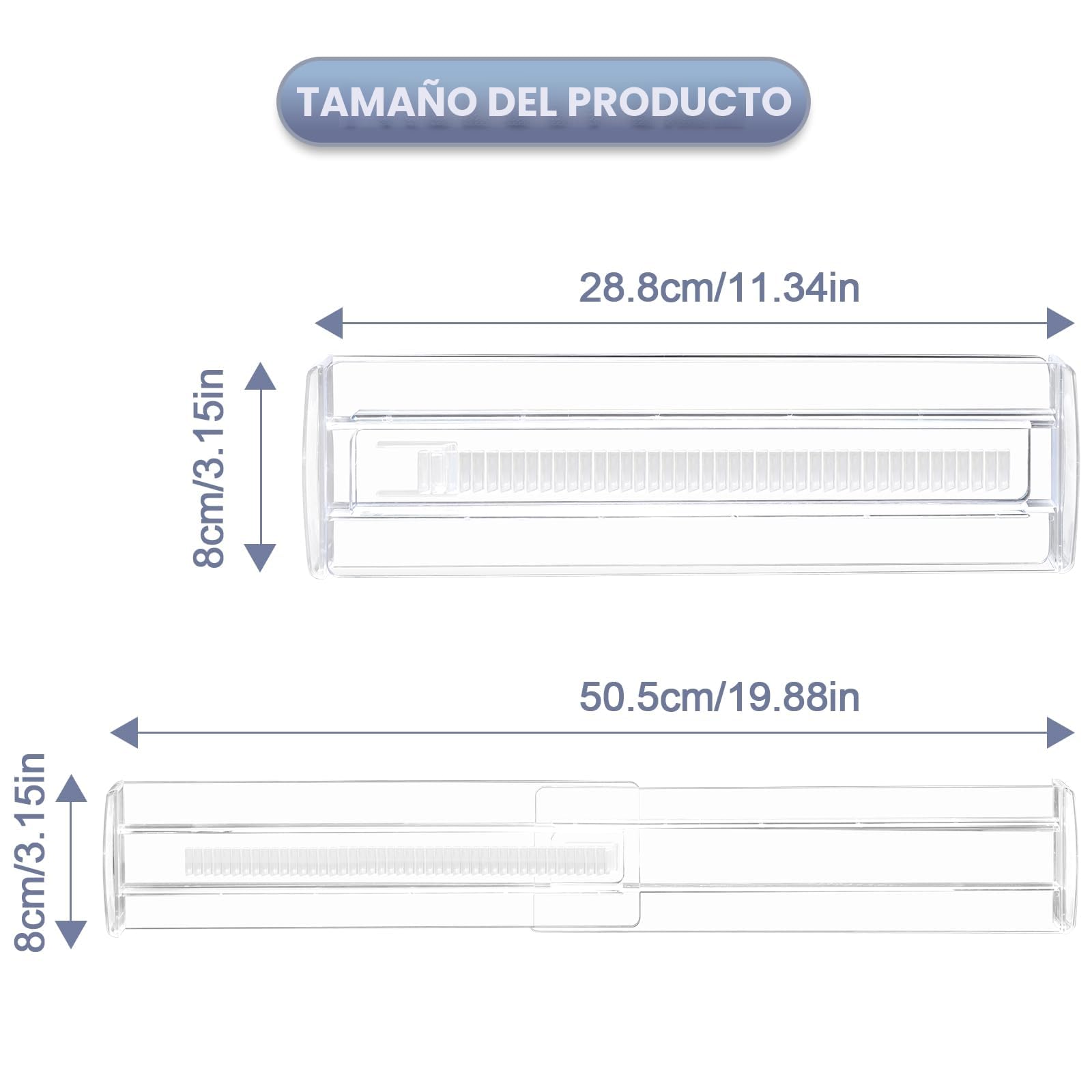 6Pcs Separador Cajones Transparentes - Separadores de Cajones Ajustables - Separadores de Cajones de Plástico - Ajustables Divisores para Tocador Armario Cocina Dormitorio (28.5-50cm)
