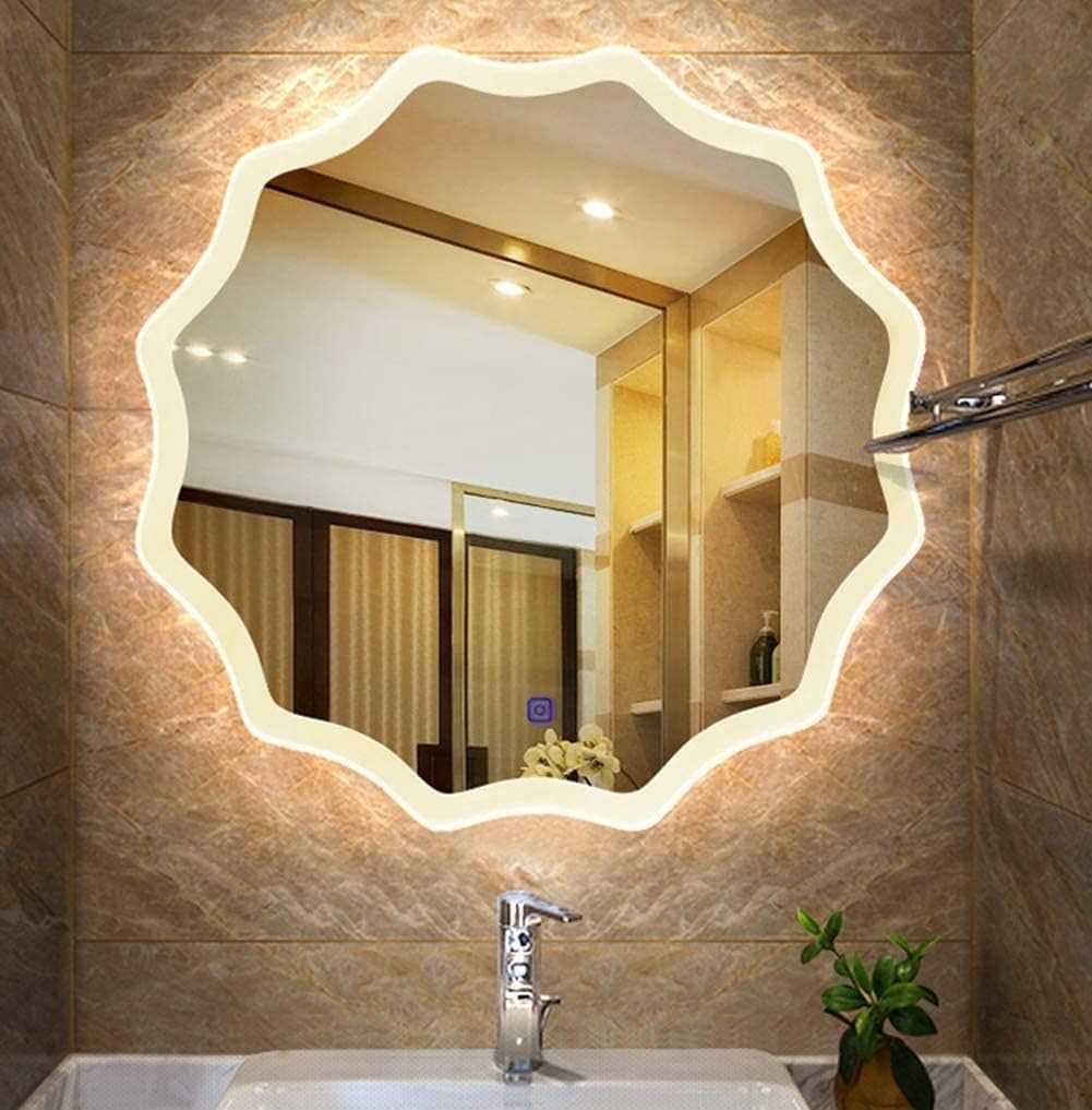 Round Shape LED Bathroom Mirror with Lights - 24x24Inch| Touch Sensor LED Wall Mirror for Bathroom, Wash Basin, Entryway & Living Room | Front & Backlit, 3 Color Modes, Dimmable