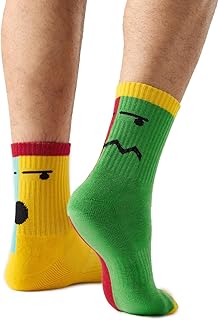 The Souled Store Souled Socks: Emoticons Men and Boys Multicolored Printed Ankle Length Pull On Cotton Blend Socks