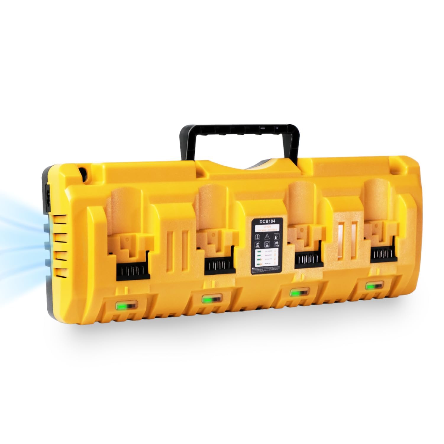 HOYOA DCB104 Dewalt Battery Charger Replacement – 4-Port Charging Station with USB & Type-C Ports, 20V MAX, Compatible with Dewalt 12V-20V Batteries, Multi-Port Fast Charging for Home & Work Use