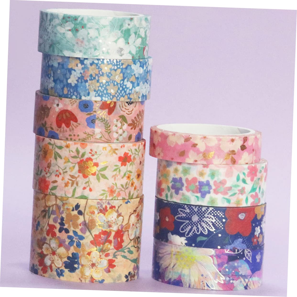 HOMSFOU 4 Sätze Blumenmuster Washi Tape Selbstklebende Dekorationsbänder Für Diy Scrapbooking Und Bastelprojekte Für Kreative Und Kunstwerke 9 Rollen * 4