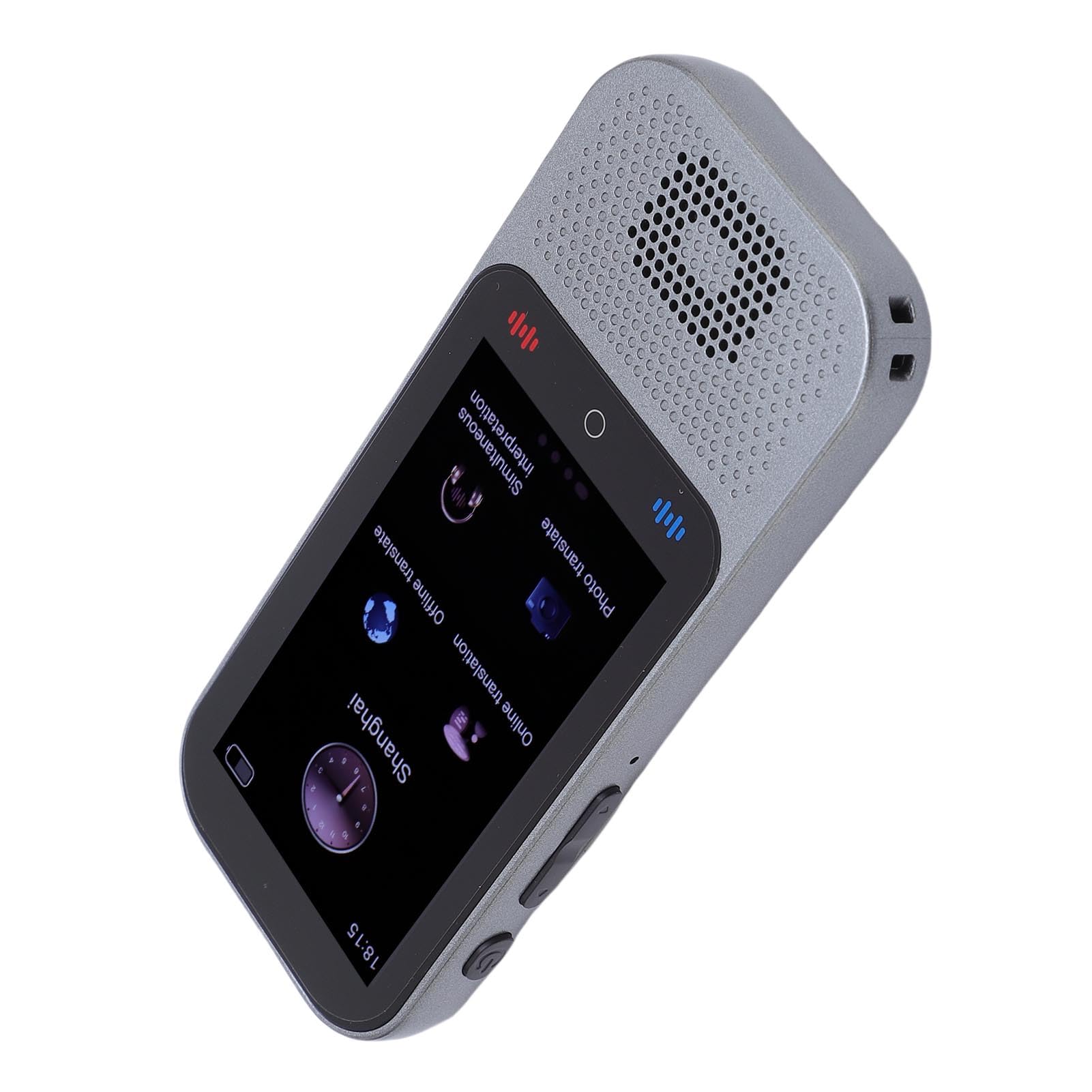 KI-Sprachübersetzer, 138 Sprachen, 3,0-Zoll-Touchscreen mit Mikrofon mit Geräuschunterdrückung und MP3-Wiedergabe, Ideal für Reisen