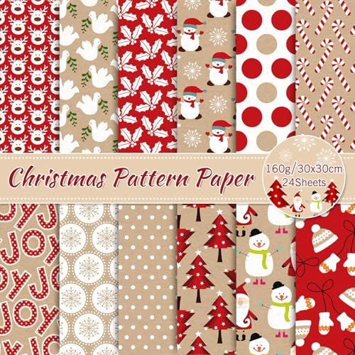 Image of Christmas Pattern Paper Red