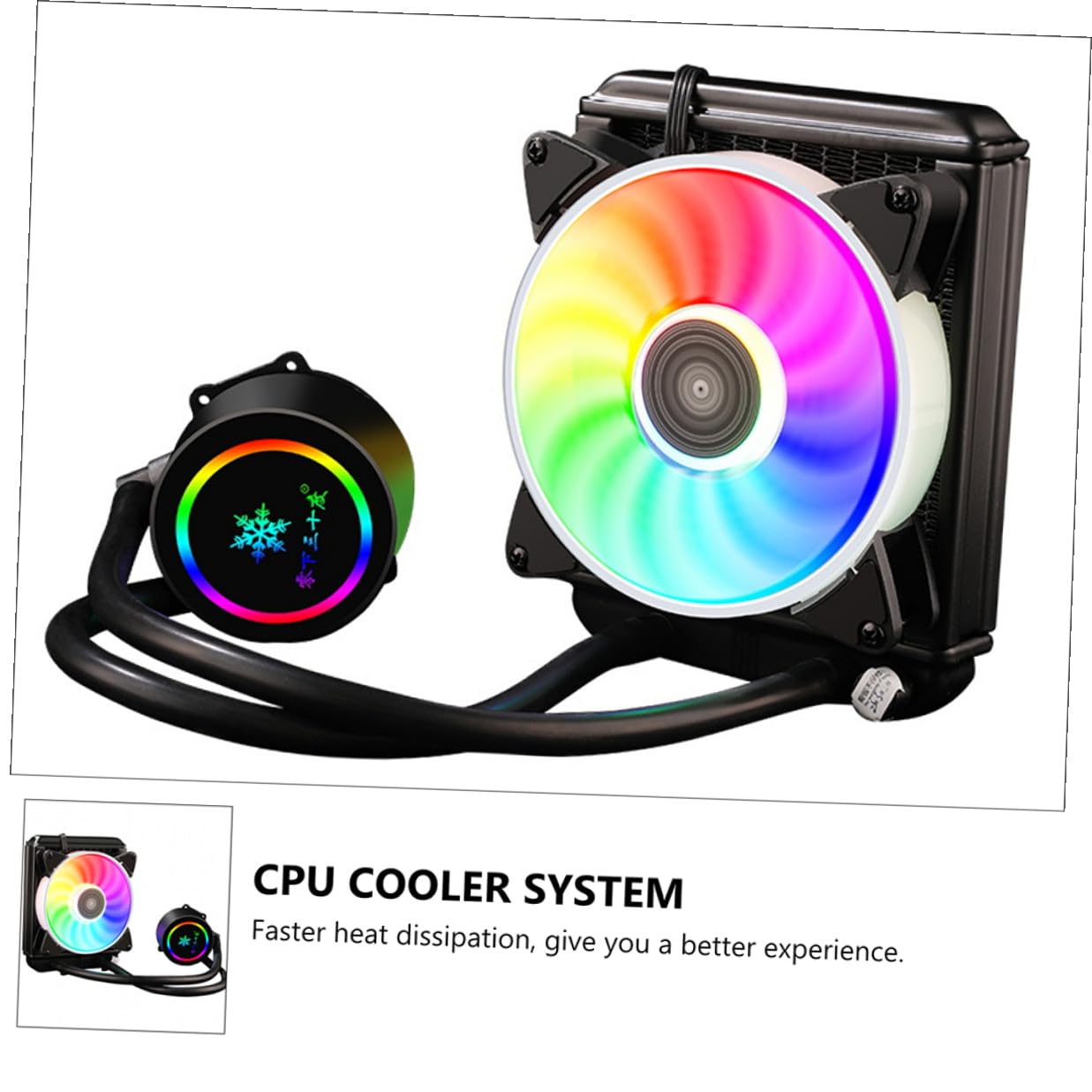 Mipcase Professional CPU Liquid Cooler Radiator 120mm All-in-one Water Cooling System for Gaming Desktop Pcs, Silent Cooling Fan, High-Efficiency CPU Cooler Compatible with Intel