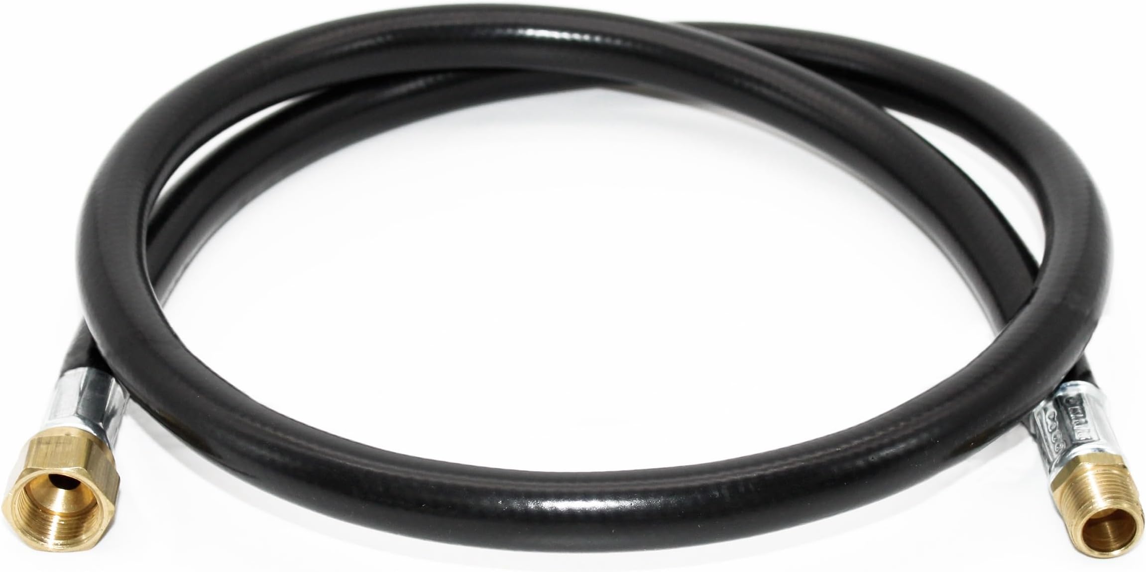 48-inch Propane Thermo Plastic Hose Assembly, 3/8-inch ID, 3/8-inch MPT X 1/2-inch Female Flare, for RVs and Travel Trailers