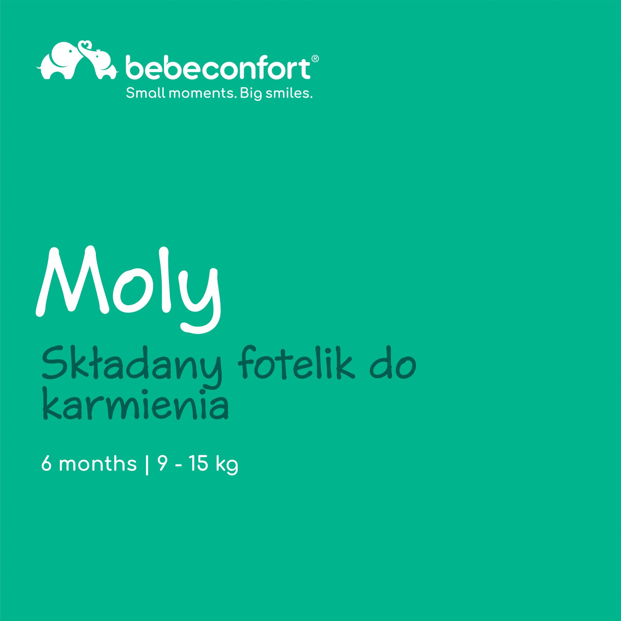 Bebeconfort Moly, Przenośne Krzesełko Podróżne, od 6 miesięcy do 3 lat, 9–15 kg, przenośne krzesełko do karmienia, 3 ustawienia wysokości, Podwyższające Krzesełko do Karmienia Dziecka, Tinted Grey