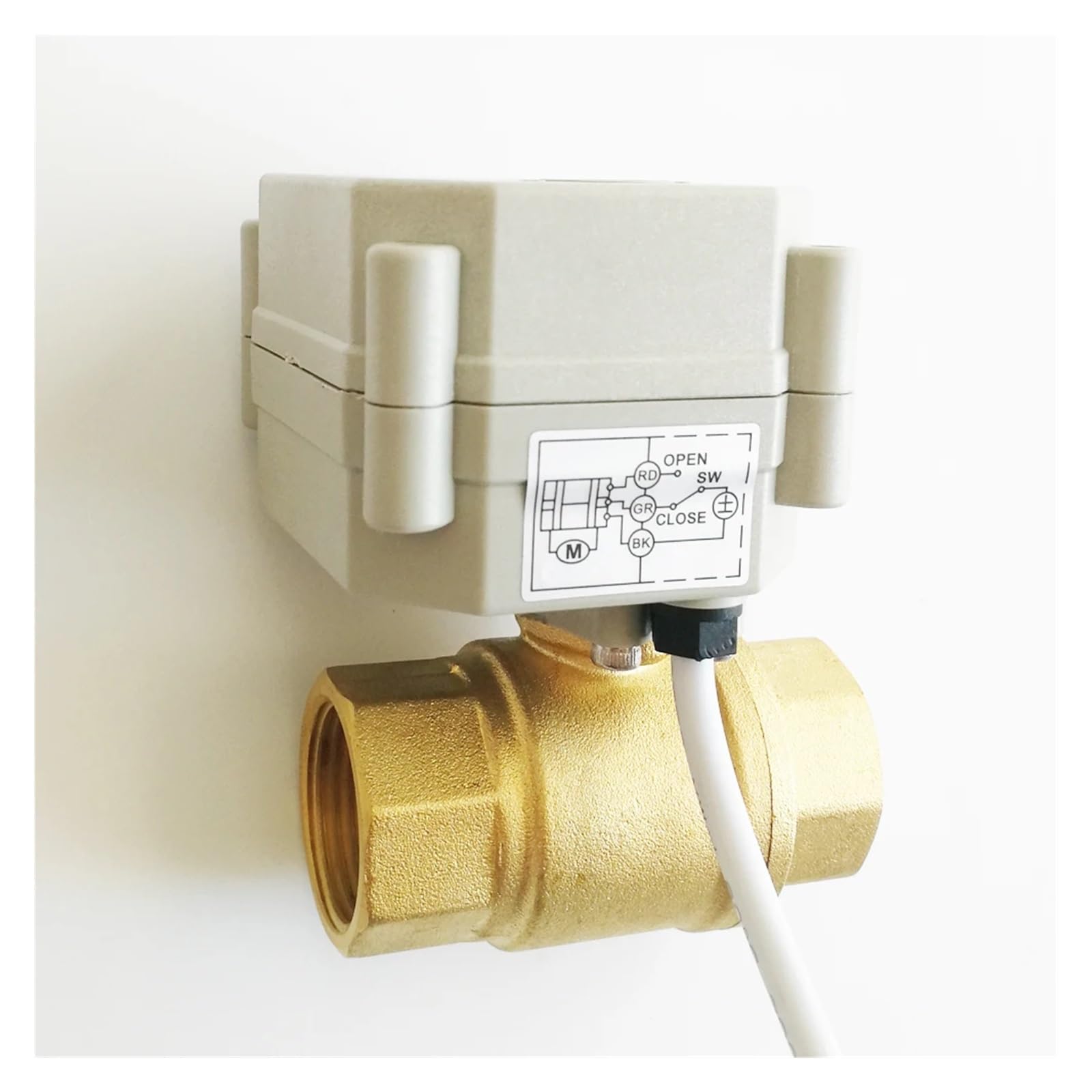 TF20-B2-C Válvula eléctrica de 2 vías latón BSP/NPT 3/4'' DN20 Puerto Completo, Normalmente Abierta/Cerrada, con indicador, CA 110 V-230 V, Engranaje metálico(Bsp,CR202 Normally Close)