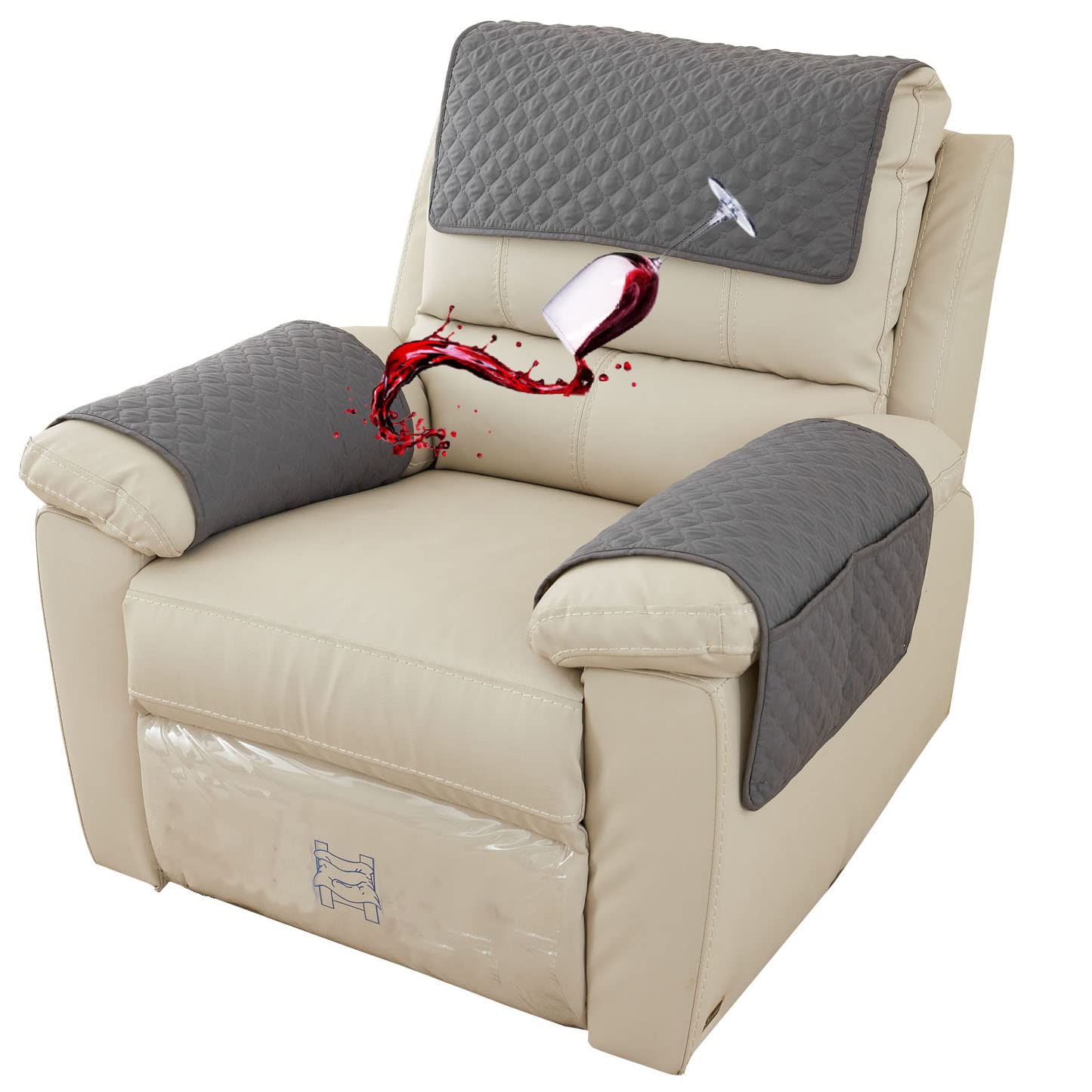 Funda antideslizante para reposabrazos de sillón reclinable de 2 plazas en casa
