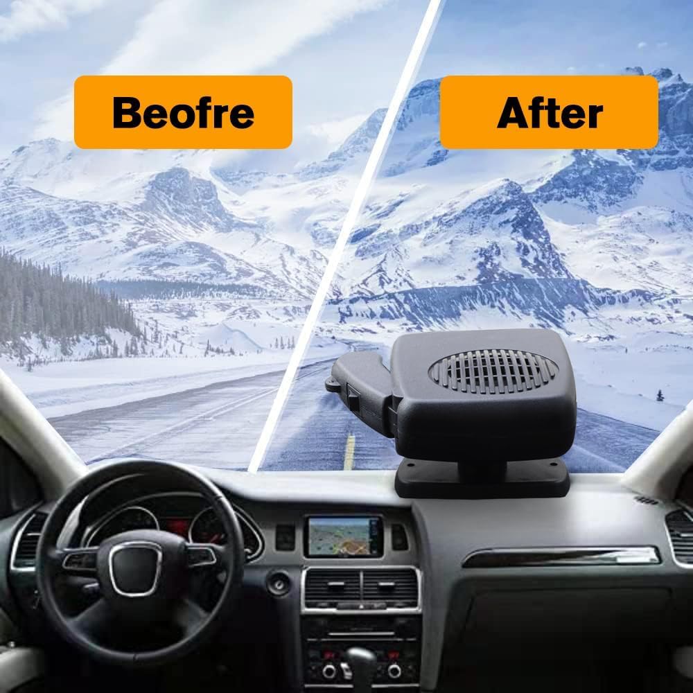 Leaflai Riscaldamento auto 12 V Invernale Auto Sbrinatore Riscaldamento Portatile Antiappannamento Auto 2 in 1 Riscaldamento/Raffreddamento Auto Sbrinatore Da Collegare all'Accendisigatore di Piccole