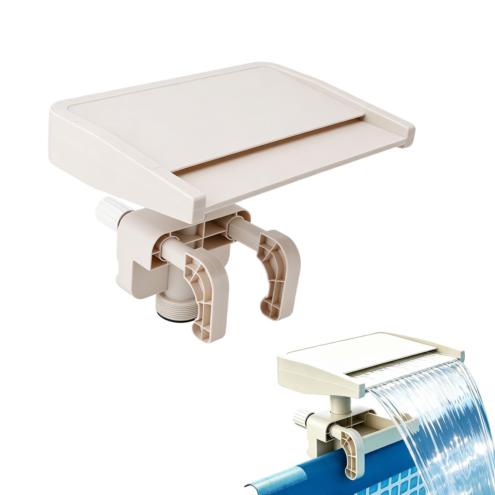 Cascada de Fuente de Piscina, Cascada Relajante de PVC Desmontable sobre el Suelo, Accesorio de aliviadero de Fuente de Piscina para decoración al Aire Libre