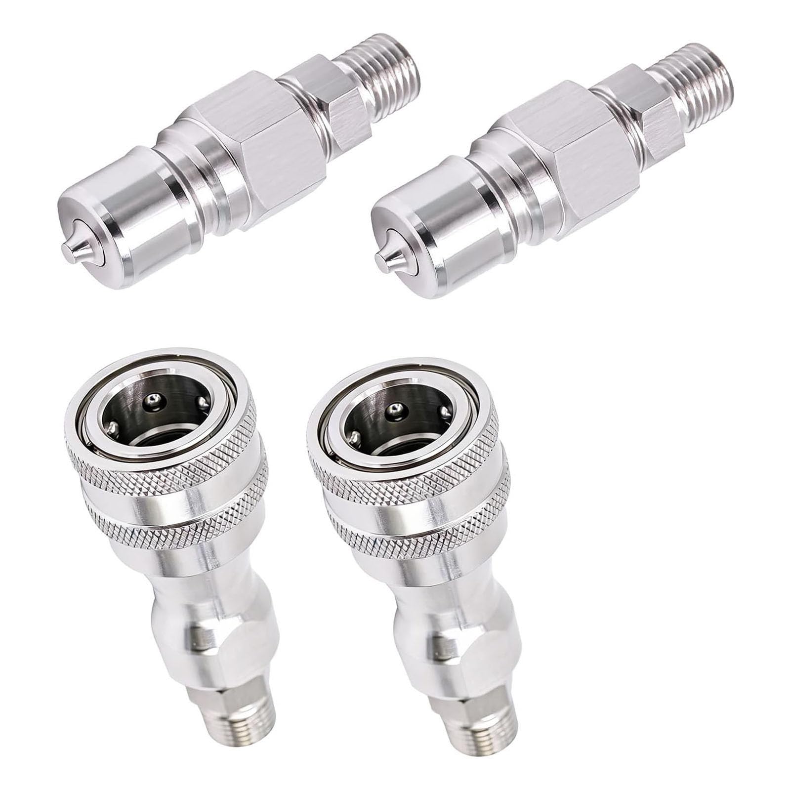 Fabater Szybkozłączki Hydrauliczne M14 do M16, 2 Szt | Pasuje do minikoparki , wymiana adaptera szybkozłącza ze stali nierdzewnej za pomocą taśmy uszczelniającej