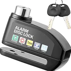 Trava Alarme Cadeado Com Som Trava Freio Disco P/Moto Bike Furto Roubo Motocicleta Compativel com Hornet Xj6 Cbr600 Bmw 850 Cb1000r Cg125 Cg150 Titan 160 Xre190 Xre300 (Preto)