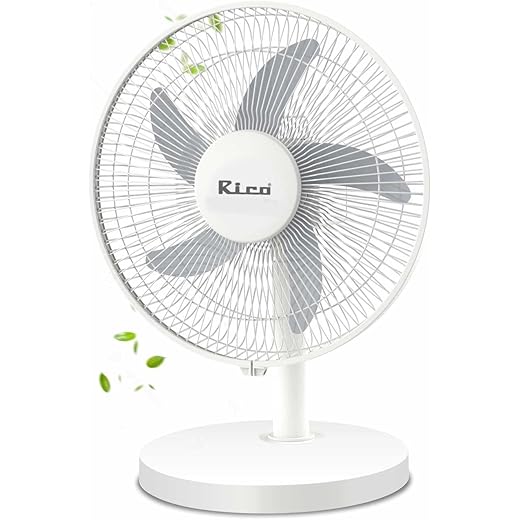 Rico Rechargeable 12 Table Fan Runtime 3hr High & 10hr