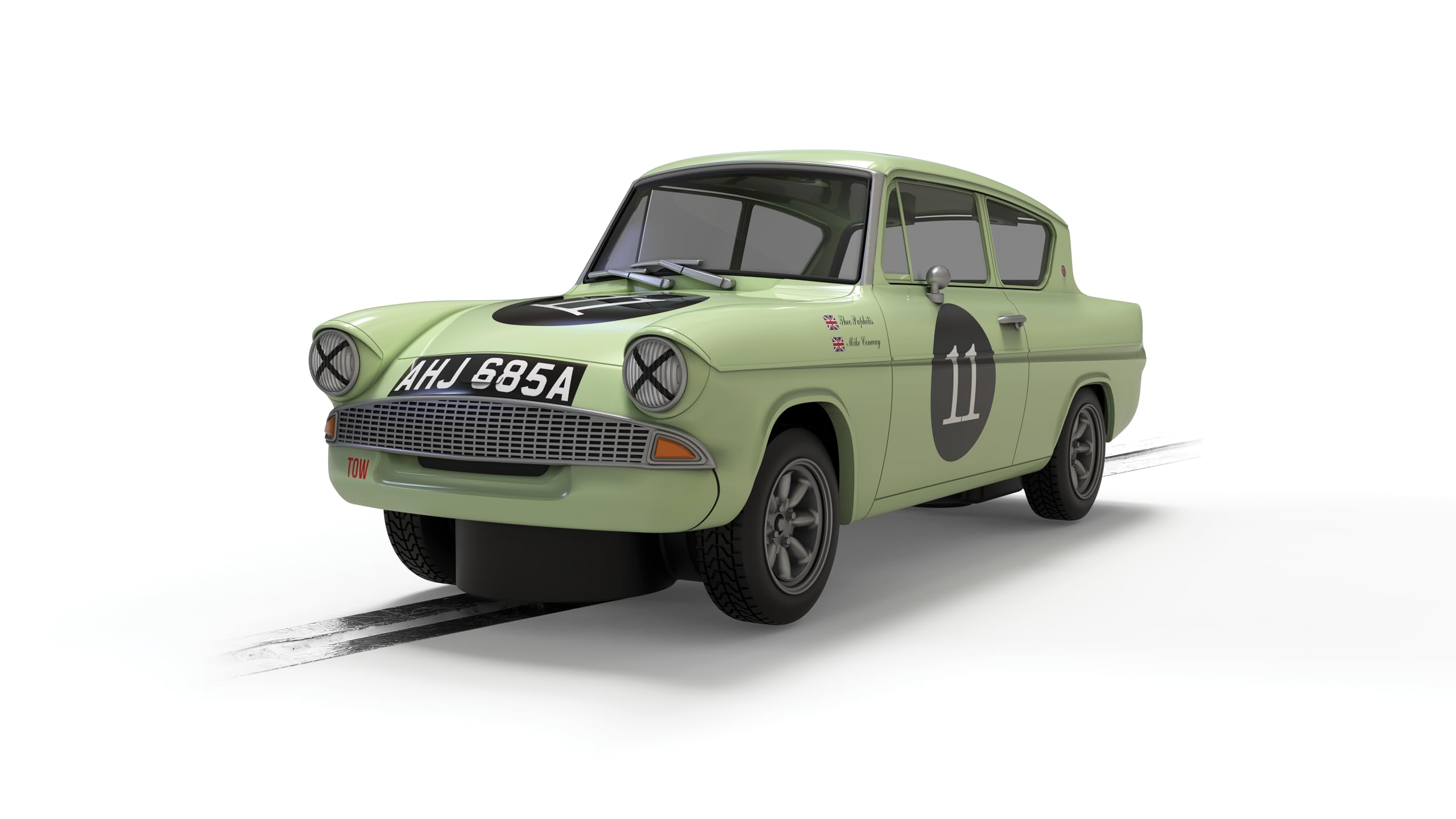 Scalextric C4617 Ford Anglia 105e - Theo Paphitis Slot car racing