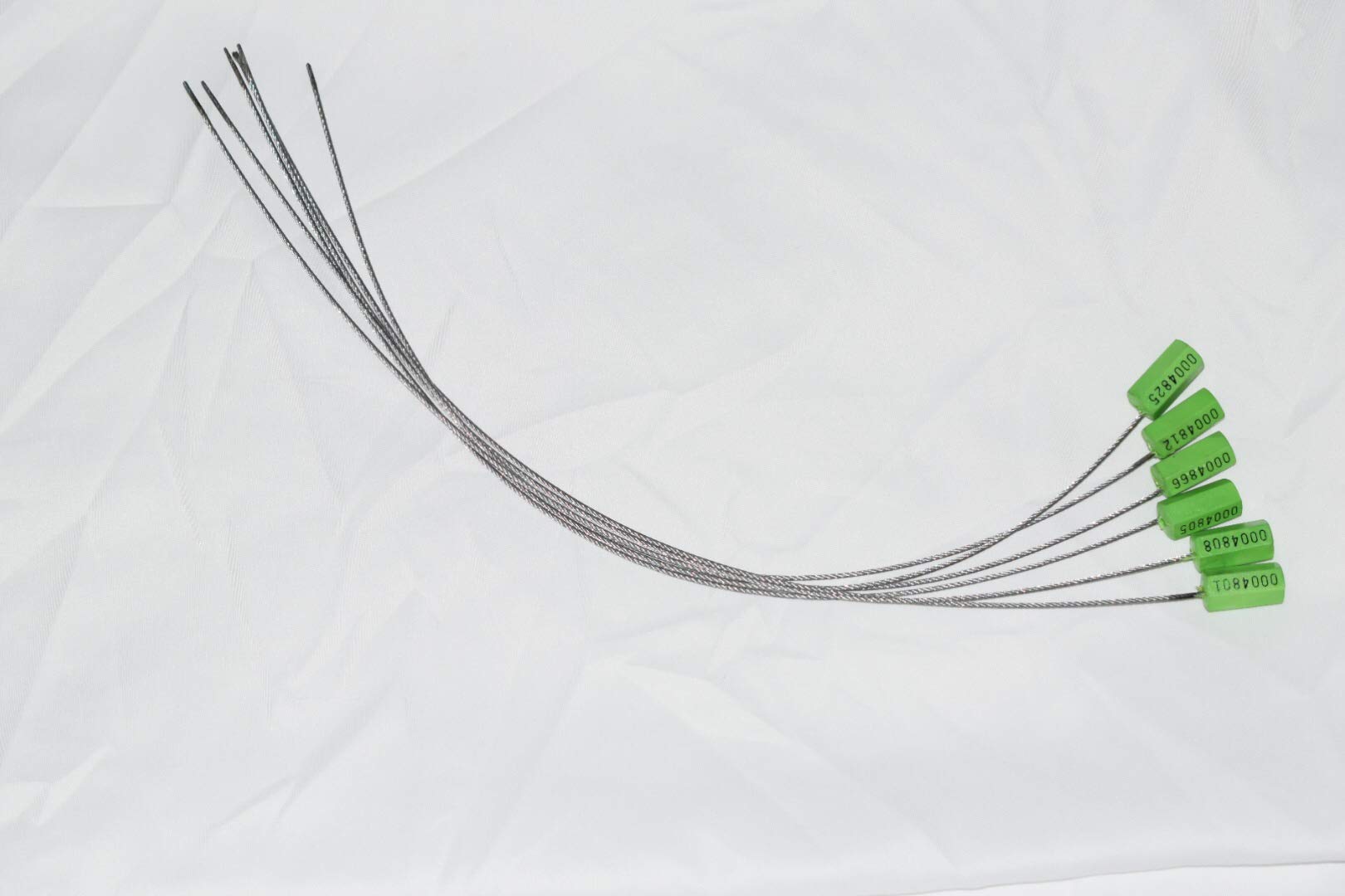 Selladores de bloqueo de acero verde de 15.75 pulgadas de largo para cable de alambre de sellado numerado, correas de seguridad para remolques, cargo, contenedores, furgonetas, camiones de