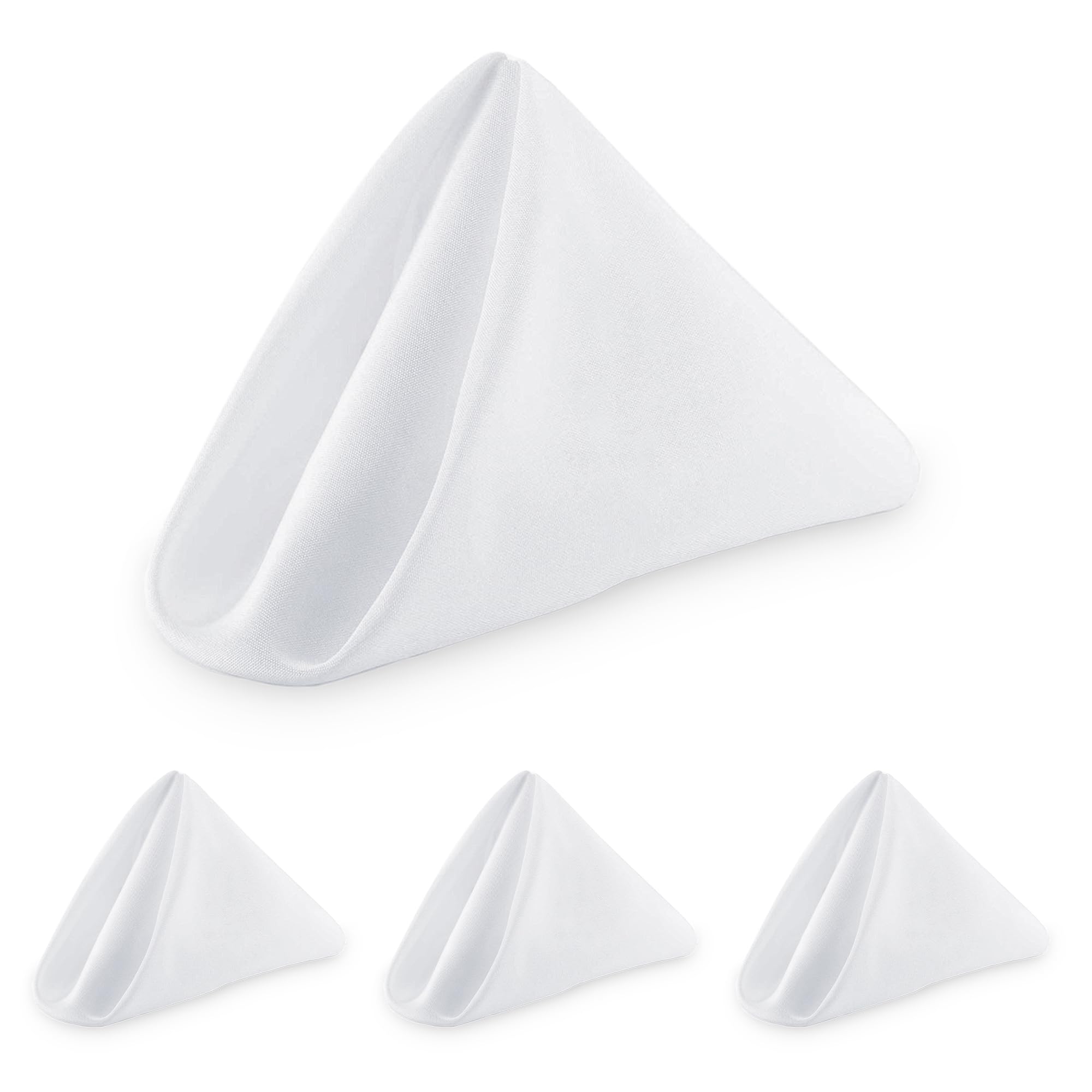 WedDecor 20 x 20 Inch 100% Polyester Cloth Napkins White, 4pcs โ image 1