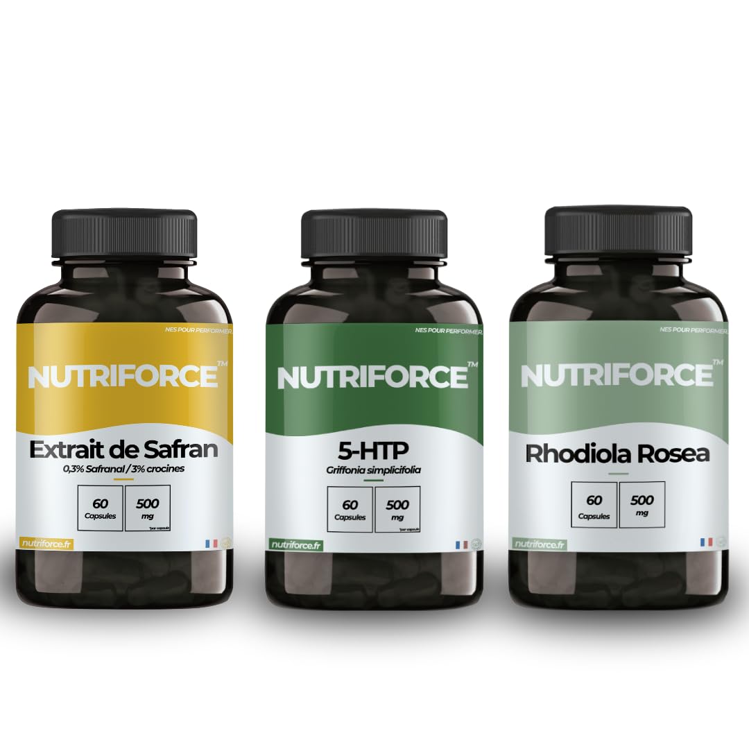 Pack Sérotonine et Humeur – 5-HTP, Rhodiola & Safran – 180 Gélules – Bien-Être, Confiance et Sérénité Naturels