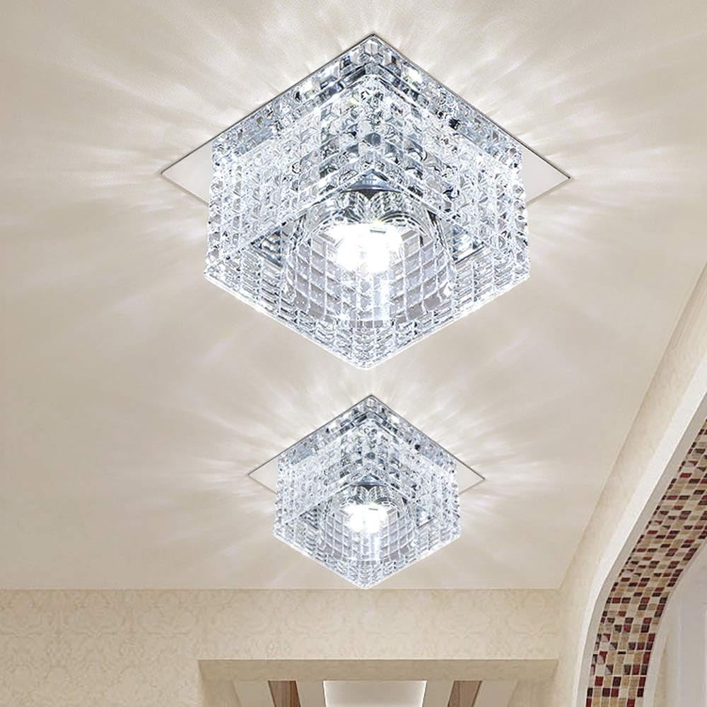 Confezione da 11 Faretti LED Quadrati in Cristallo Kit di Finitura per Alloggiamento di Illuminazione A Incasso LED da 3,9 Pollici Plafoniera A Incasso LED con Apertura da 5-8 Cm