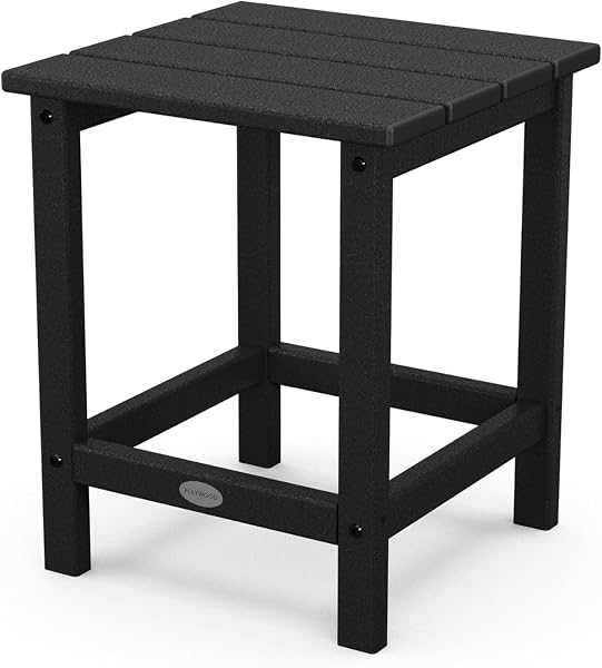 POLYWOOD Long Island 18 inch Side Table in Black