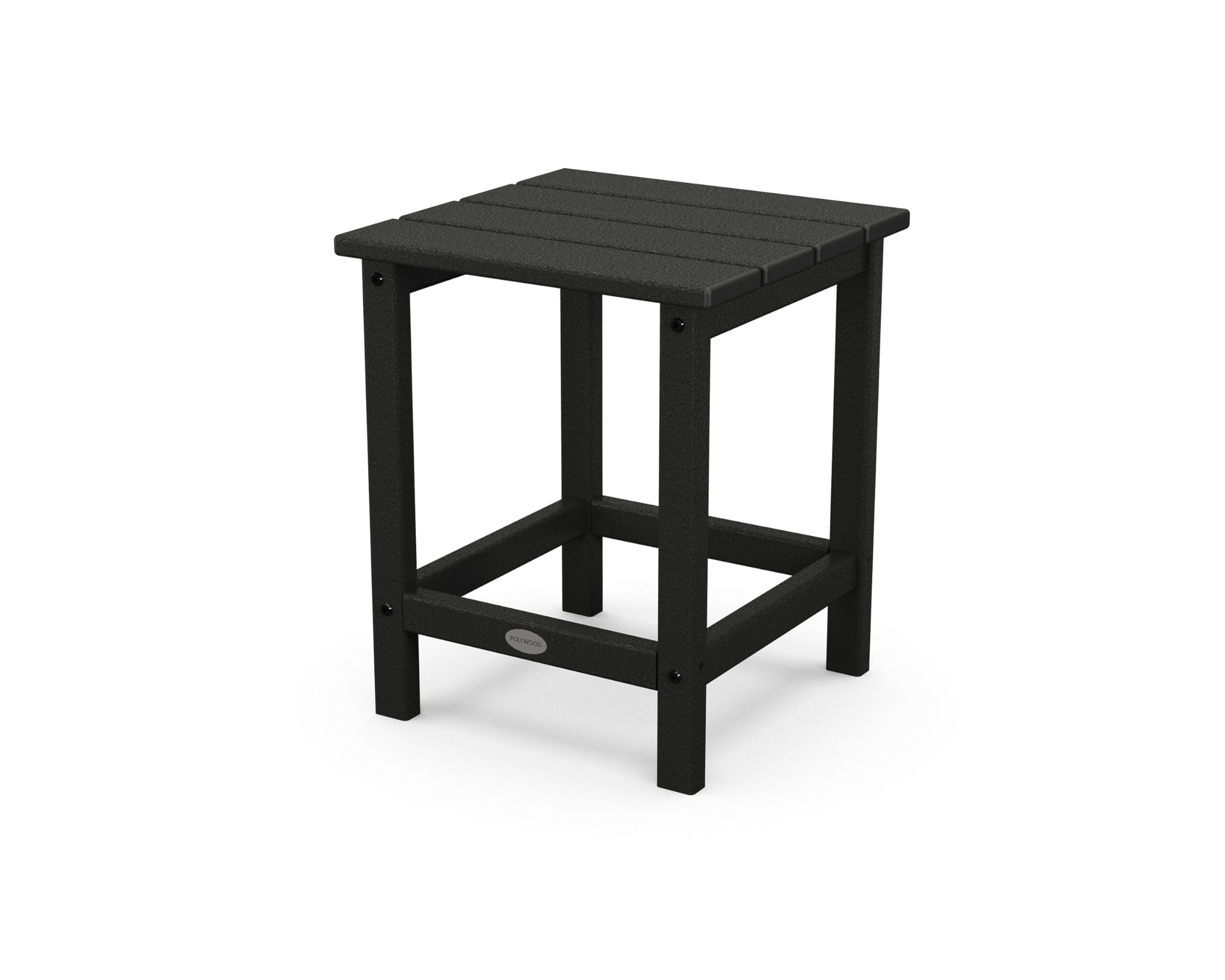 POLYWOOD Long Island 18" Side Table, Black