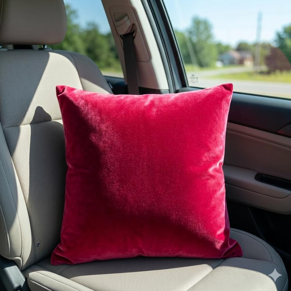 Rani Pink Velvet Cushion 12x12 Inch Pack of 6 | Soft Zip Cushion 2