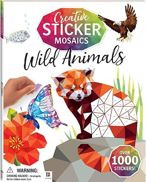 Hinkler - Creative Sticker Mosaics - Painting by Sticker - Mosaic Sticker Book for Adults - Creature Sticker Art Wild Animals [Paperback] Pty Ltd, [Paperback] [Jun 24, 2019] Pty Ltd