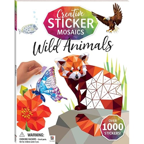 Hinkler - Creative Sticker Mosaics - Painting by Sticker - Mosaic Sticker Book for Adults - Creature Sticker Art (Wild Animals) [Paperback] Pty Ltd, Hinkler