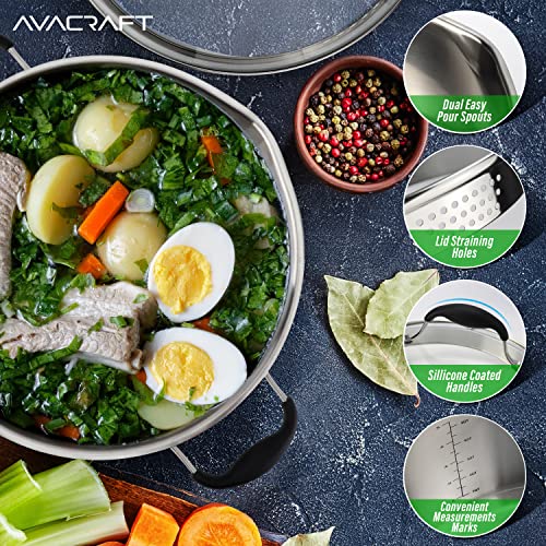 Avacraft B09CLMC5WV_CA NARF Tri-Ply Stainless Steel Stockpot With Glass Strainer Lid thumb #5