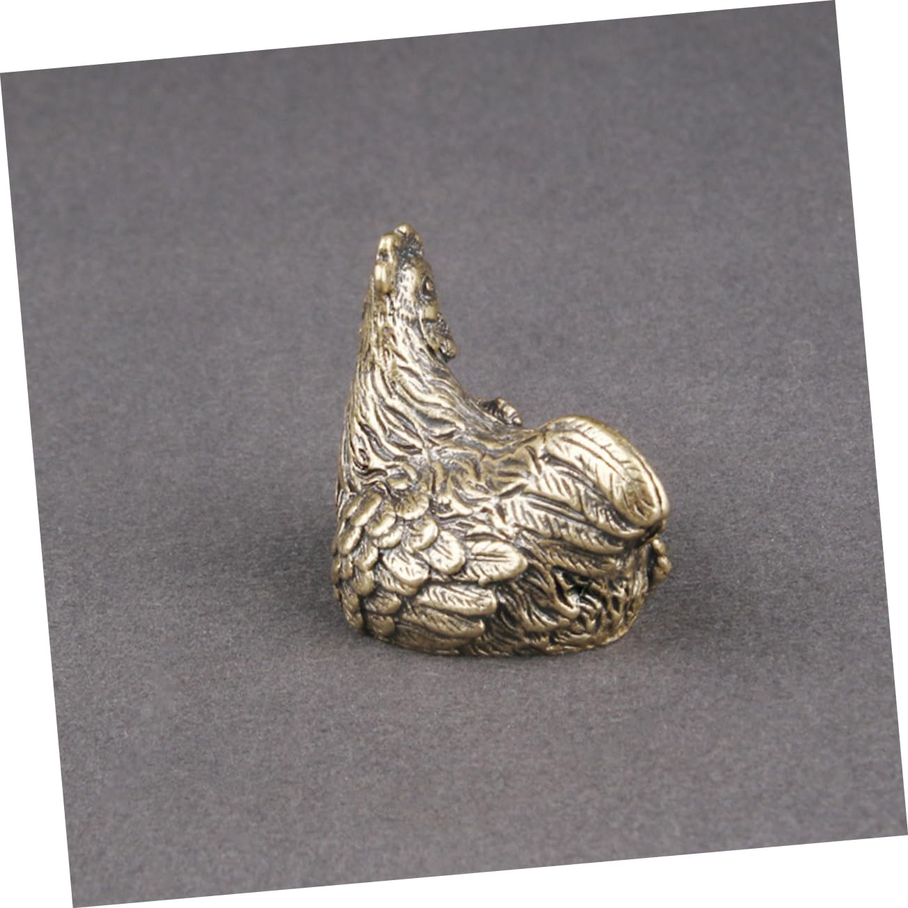 Generic Mosiężna ozdoba na kurę Vintage miedziana statua kury chiński zodiak figurka zwierzątko dekoracje na biurko biuro Feng Shui kolekcjonerska rzeźba