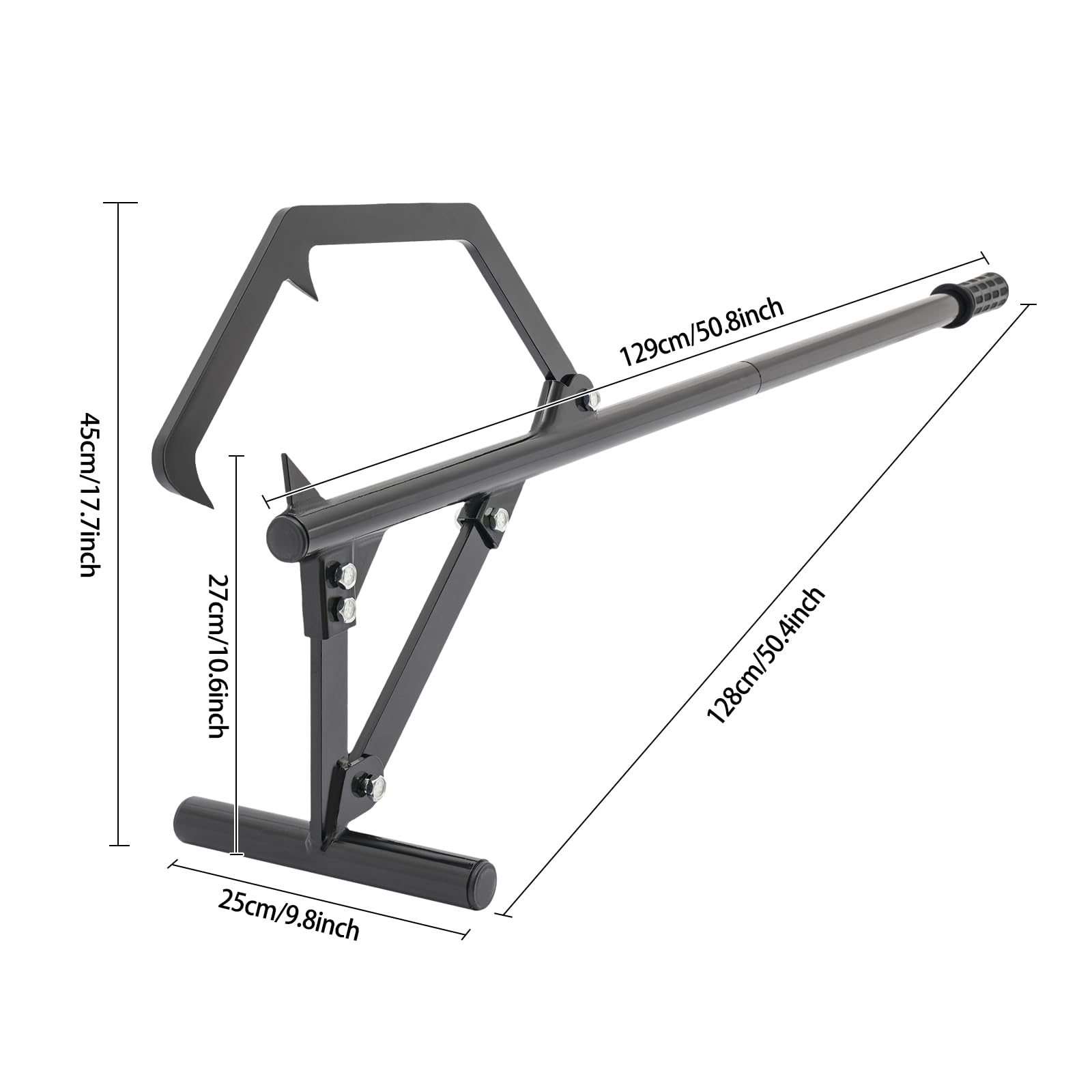 Timberjack Cric à bois, 63,5 cm, réglable, pour bûcheron, rouleau d'abattement, crochet à roulettes, capacité de charge 600 kg, pour rouler et soulever les bûches