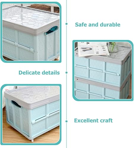 Miniatura 7 de Alipis Bolsa de almacenamiento de plástico plegable con ruedas, carrito utilitario plegable, carrito de compras para viajes, compras, almacenamiento