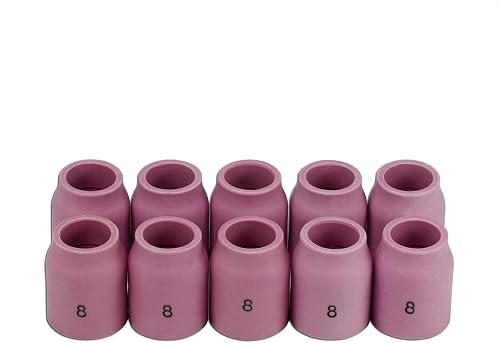 RIVERWELD TIG Lente de gas Boquilla de alúmina Copas de cerámica 53N61S No.8 D12
