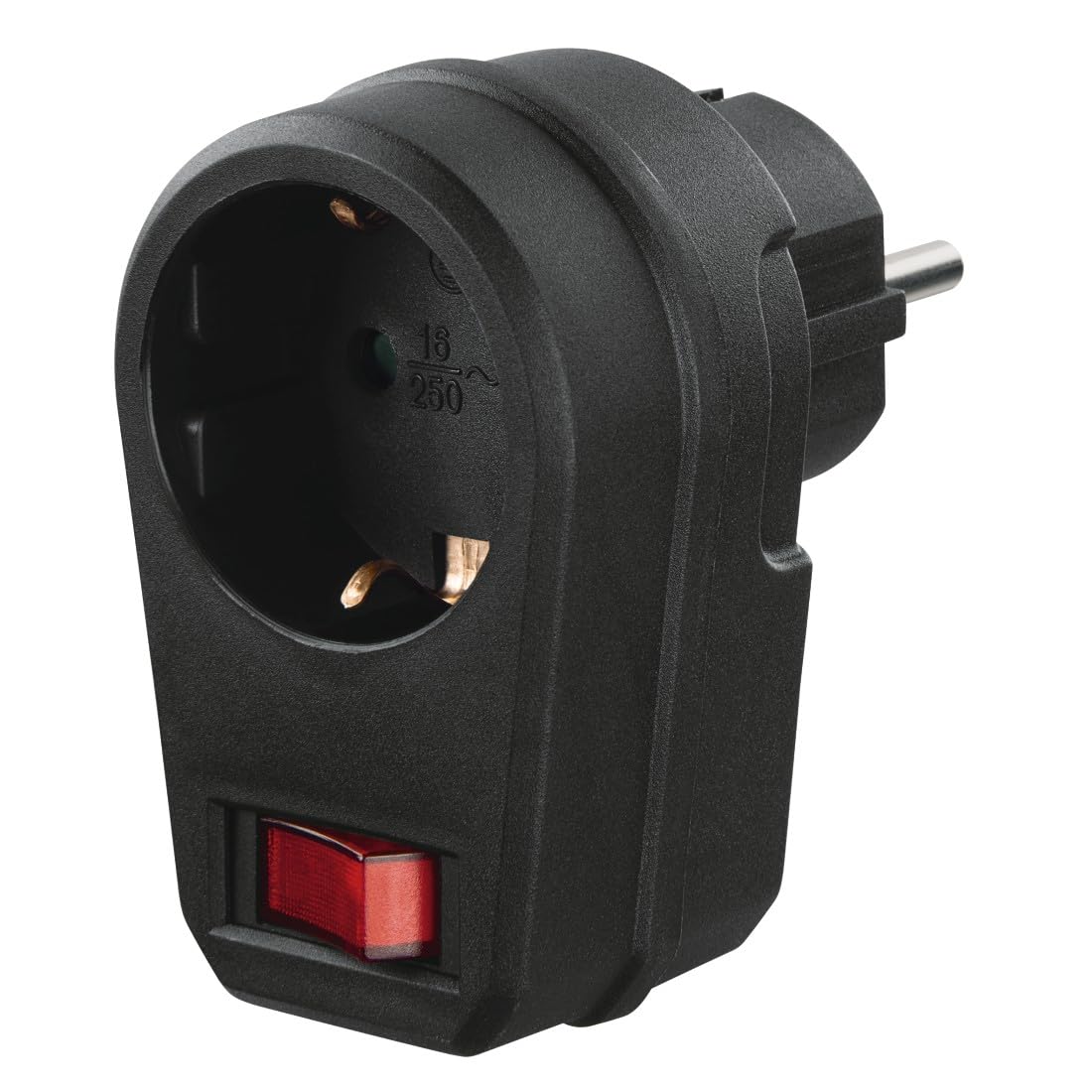Hama Adapter wtykowy (wtyczka zabezpieczająca styk, adapter wtyczki z przełącznikiem, włącznik/wyłącznik, adapter, wtyczka zabezpieczająca styk, oszczędność energii),