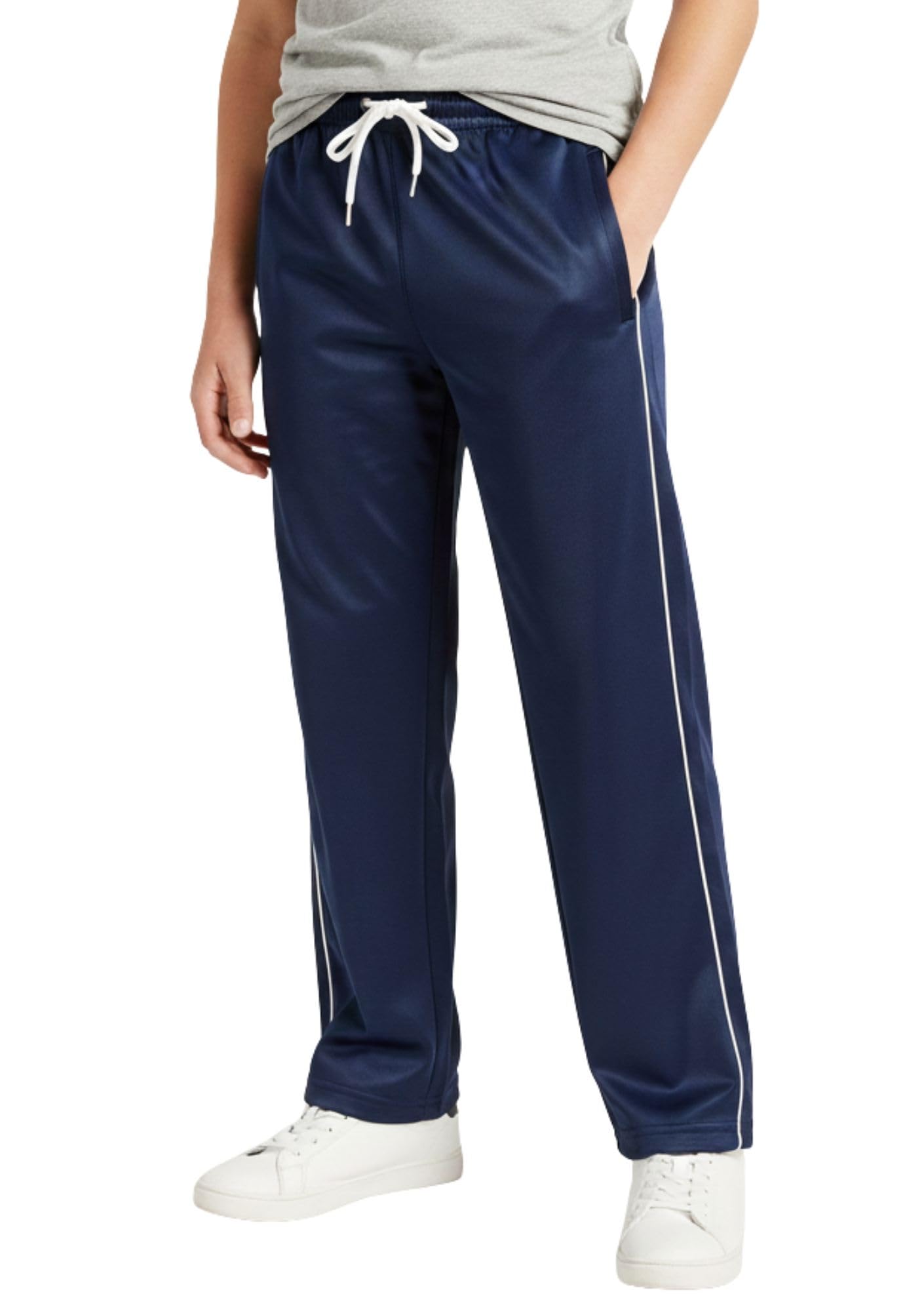 Kid's Superpoly Trackpants with White Stripe On Side | Kendra vidyalaya & Other Schools | Durable & Comfortable Fabric | School Uniform-image-42