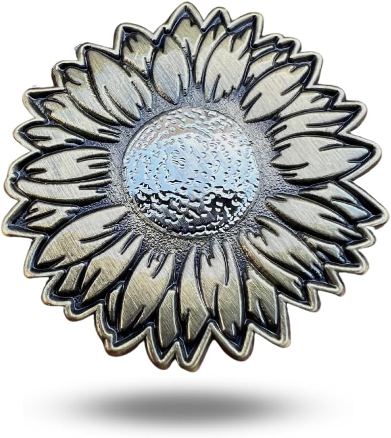 Full Metal Markers Sunflower Unique Magnetic Metal Golf Ball Marker Accessory with Hat Clip for Men and Women image 2