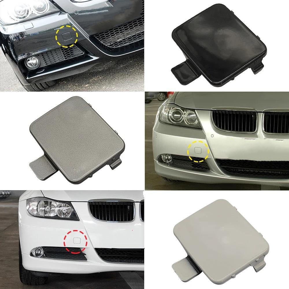 Capuchon Protection pour Crochet Remorquage Pare-Chocs Avant Voiture pour B&MW E90 E91 Série 3 2005 2006 2007 2008 316 318 320 323 330 51117167575 Cache Crochet Remorquage Voiture(Blanc)