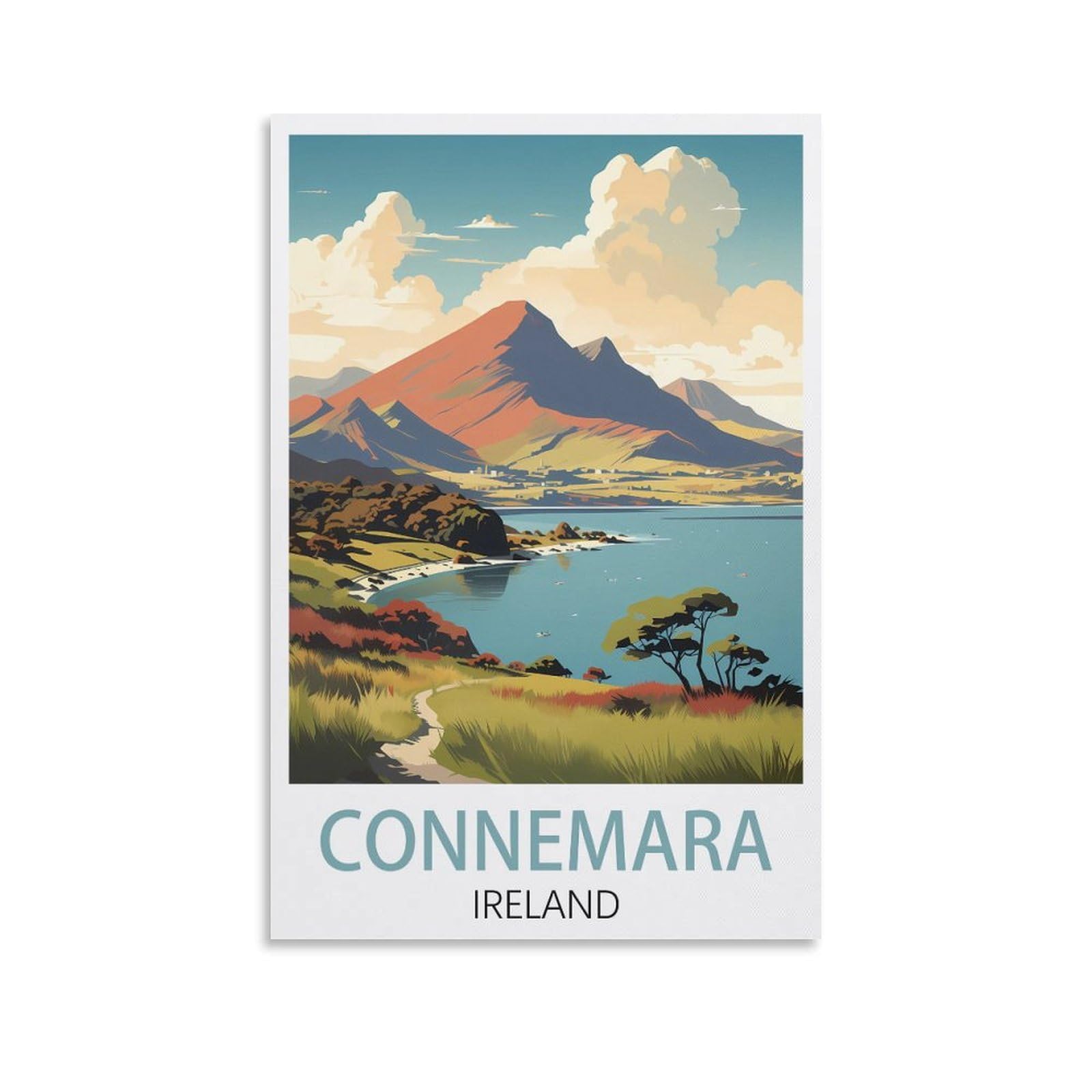 Connemara Ireland Vintage Travel Poster Mountain 08x12inch(20x30cm) Print Poster Home Bathroom Bedroom Office Living Room Decor Canvas Poster