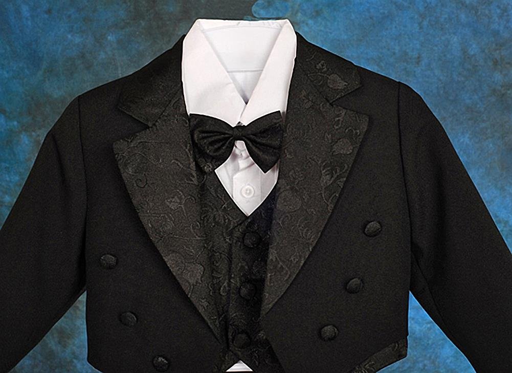 Lito Angels 5 Teiliges Anzug Set für Baby Kinder Jungen, Gentleman Smoking Hochzeit Festlich Kinderanzug, Schwarz/Weiss