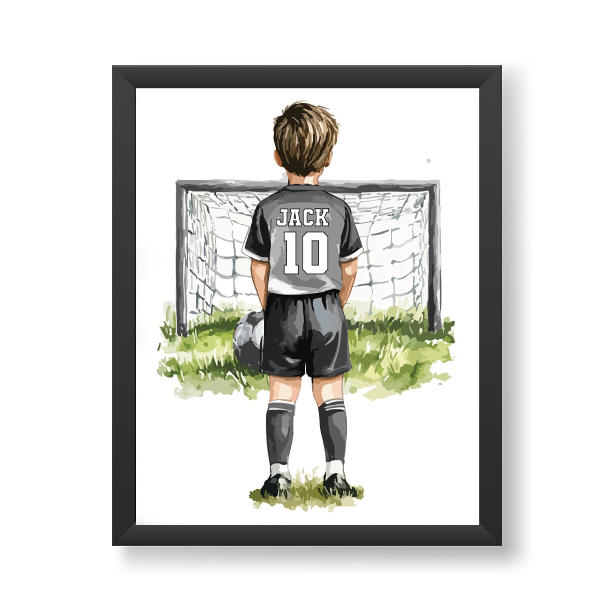 Personalised Football Wall Art Print, Boys Football Gifts, Football Posters for Boys Bedroom, Football Poster, Football Room Decor, Son Brother Birthday Gift (Red, 1 A4 Print (No Frame))