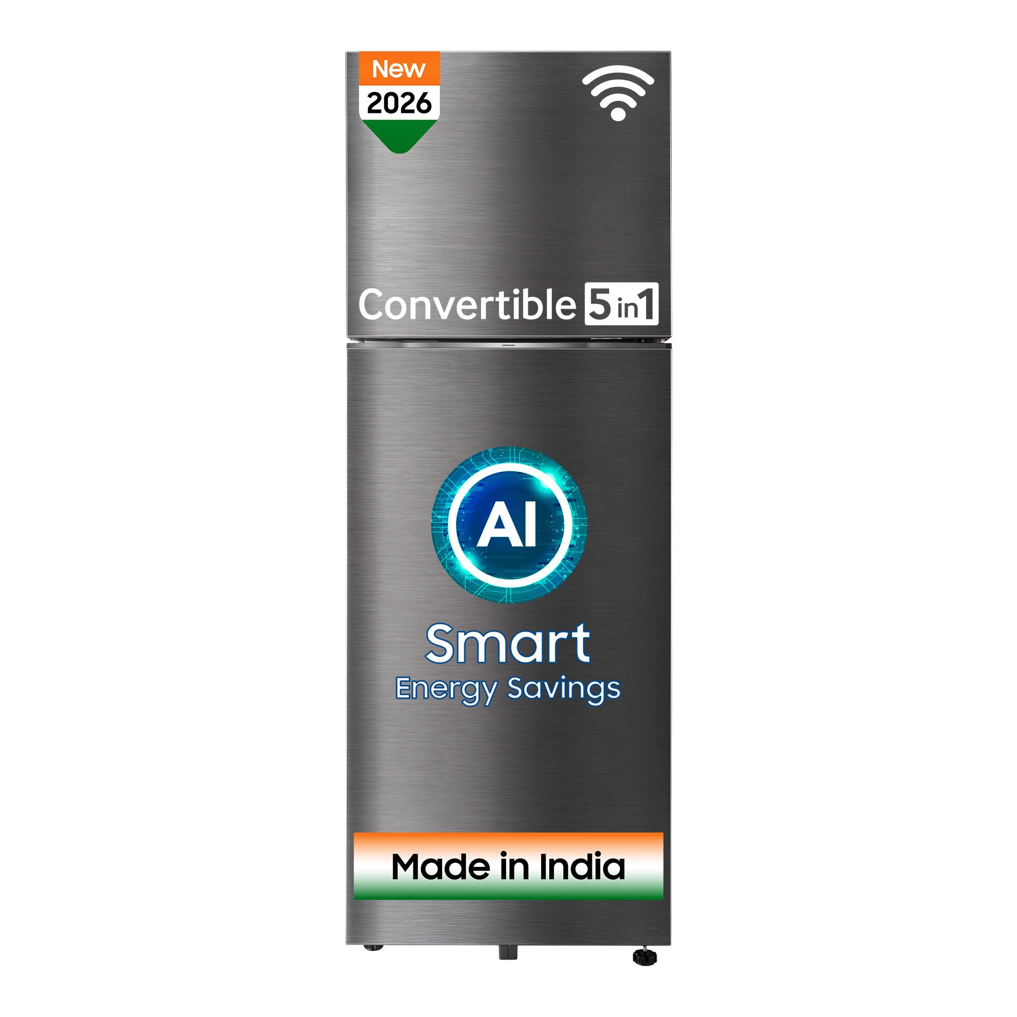 Samsung 350 L, 3 Star, Convertible 5-in-1, Digital Inverter, Frost Free Double Door, WiFi Bespoke AI Refrigerator (RT38HG5A23BXHL, Luxe Black, 2026 Model)-image-5