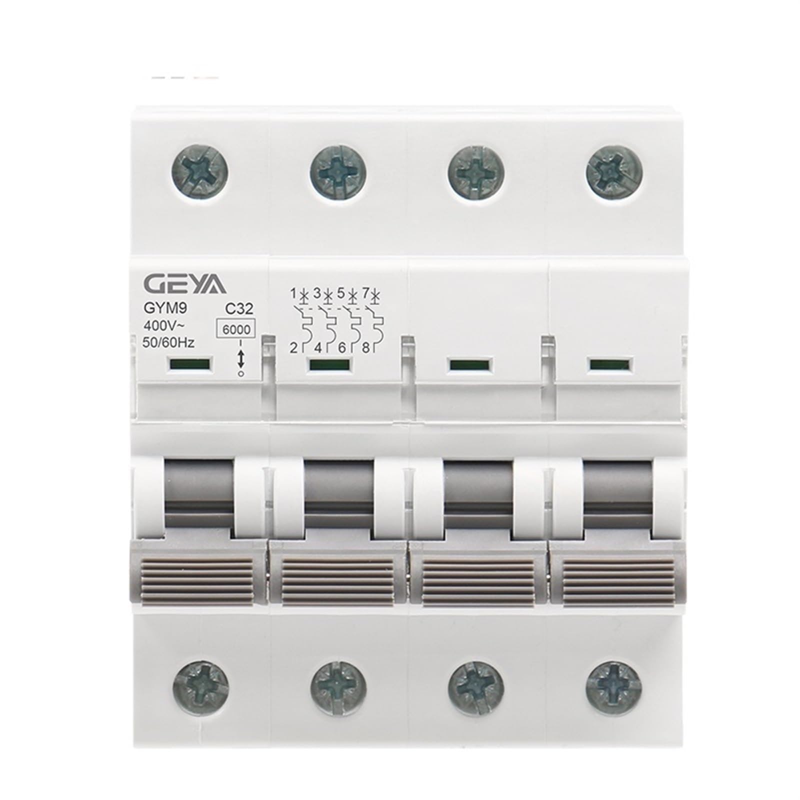 LHNBGTUIW GYM9 4P MCB 6A-63A 6KA Breaking Capacity Din Rail Mini Circuit Breaker AC Type Direct Manufacturer(32A)