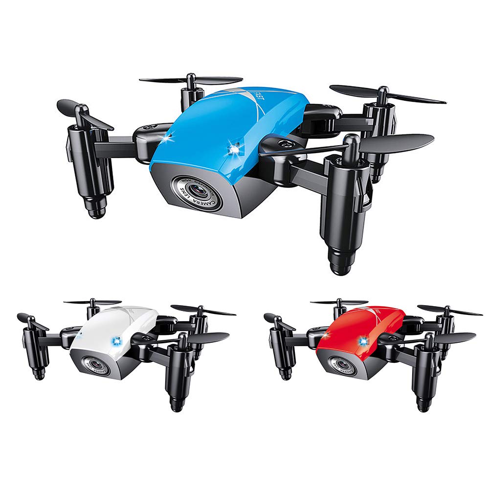 S9 Mini Drone con cámara HD para niños y adultos, WiFi FPV Micro Pocket Drone, RC Quadcopter Drone para principiantes, Drone plegable con retención de altitud, Modo sin cabeza, Control de aplicación