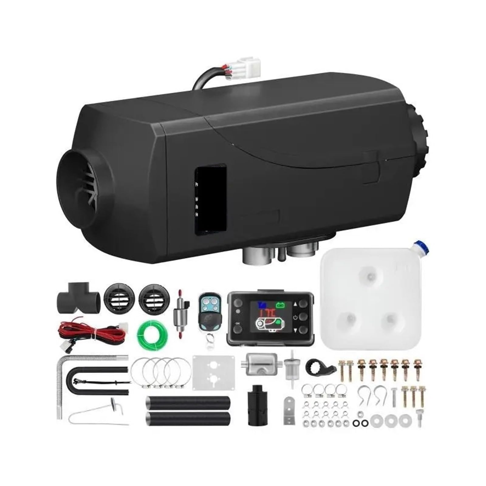 Wentylator wyciągowy, Ogrzewacz powietrza 5 kW, ogrzewanie postojowe 12 V, przełącznik LCD, tłumik ogrzewania do kamperów, przyczep, ciężarówek i łodzi