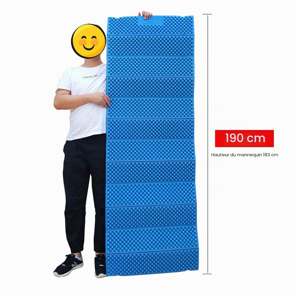 LIXADA Tapis de Camping, Mousse Ultra-légère, Coussin Pliant, Matelas d'extérieur, Coussin de Couchage Pique-Nique sur la Plage, 190x57cm