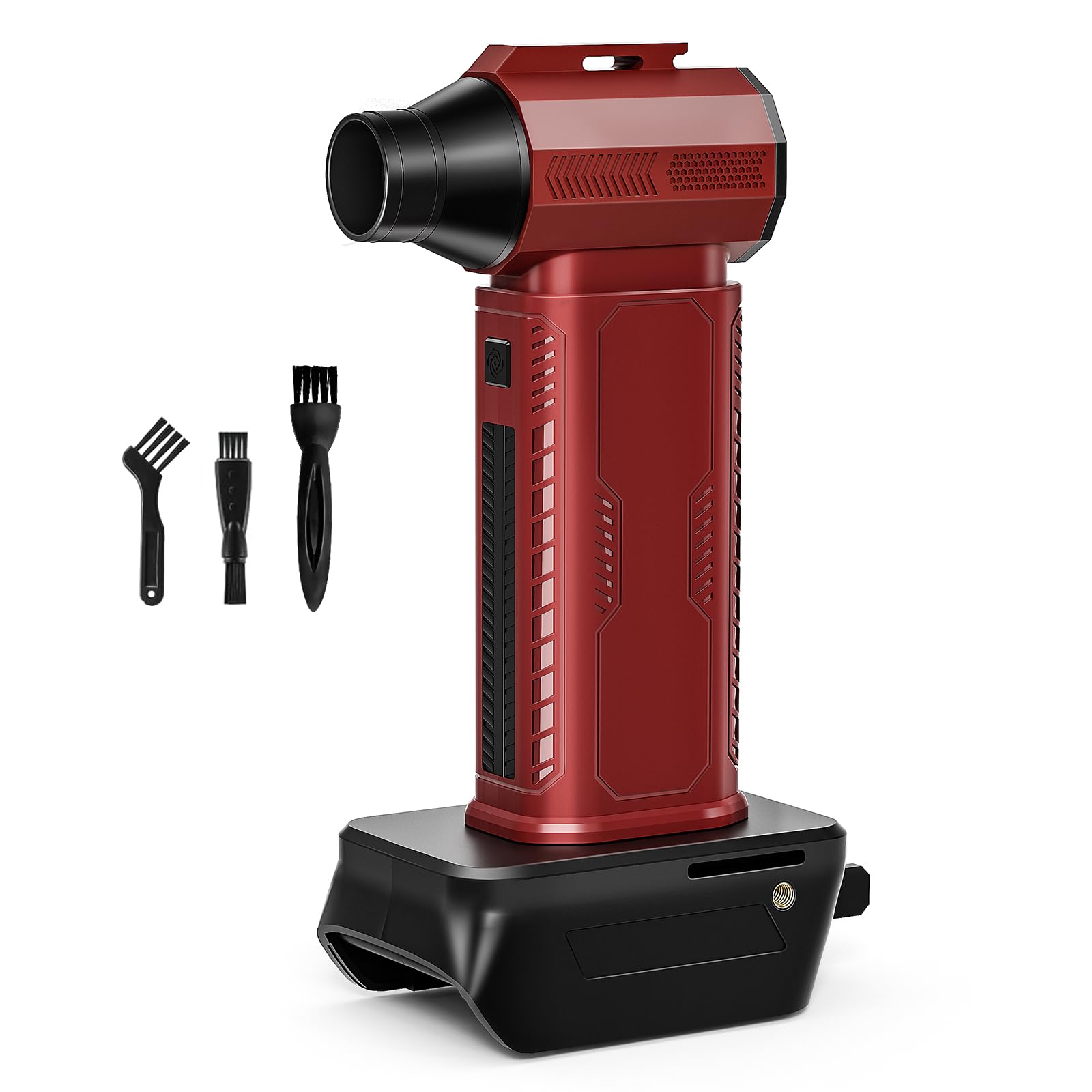 Compressed Air Duster Blower Electric 300000 RPM Power Compatible with Dewalt 20v Battery Turbo Fan Leaf Blower No Canned for Cleaning car Snow Blowing (Red) (Battery NOT Include)